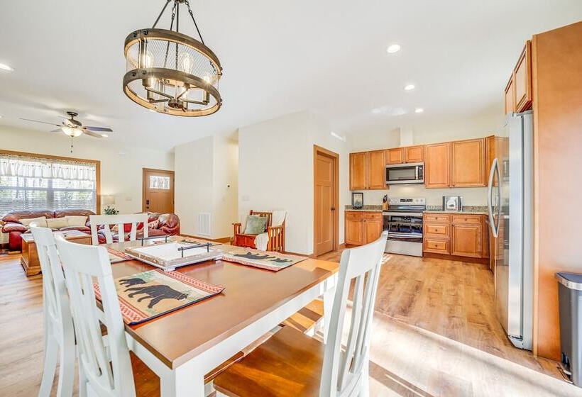 Maggie Valley Resort Home: Fire Pit, Pool & Stream