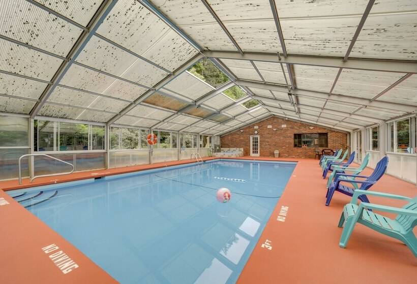 Maggie Valley Resort Home: Fire Pit, Pool & Stream