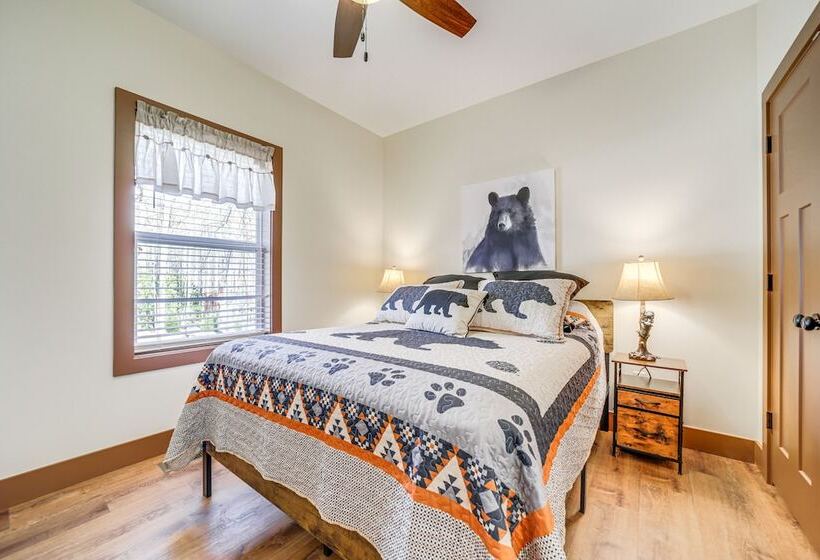 Maggie Valley Resort Home: Fire Pit, Pool & Stream