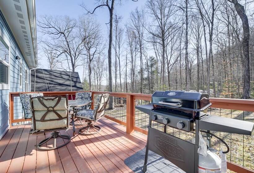 Maggie Valley Resort Home: Fire Pit, Pool & Stream