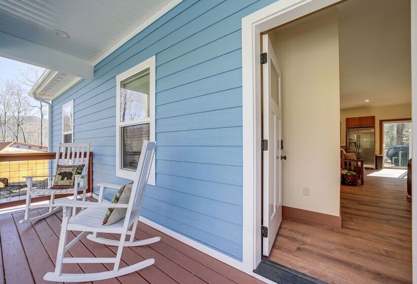 Maggie Valley Resort Home: Fire Pit, Pool & Stream