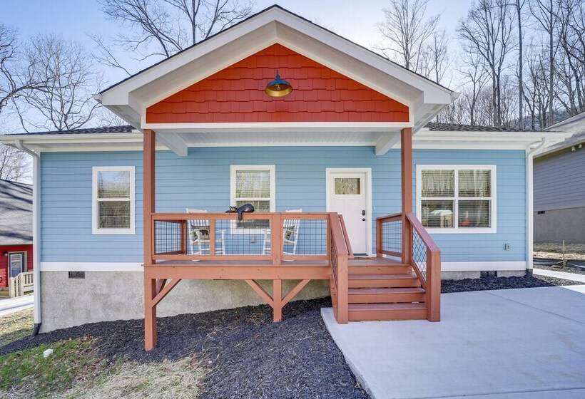 Maggie Valley Resort Home: Fire Pit, Pool & Stream