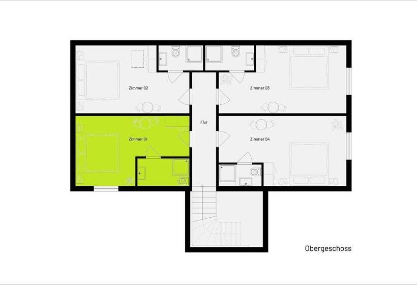 פנסיון Zimmer 1 Gästehaus Reibold