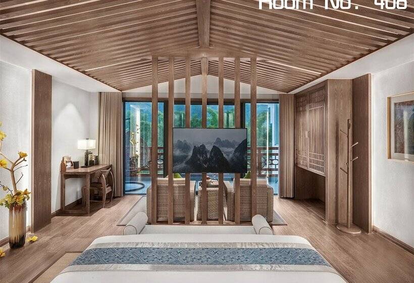 Otel Yangshuo Picturesque Resort Free Train Station Pick Up