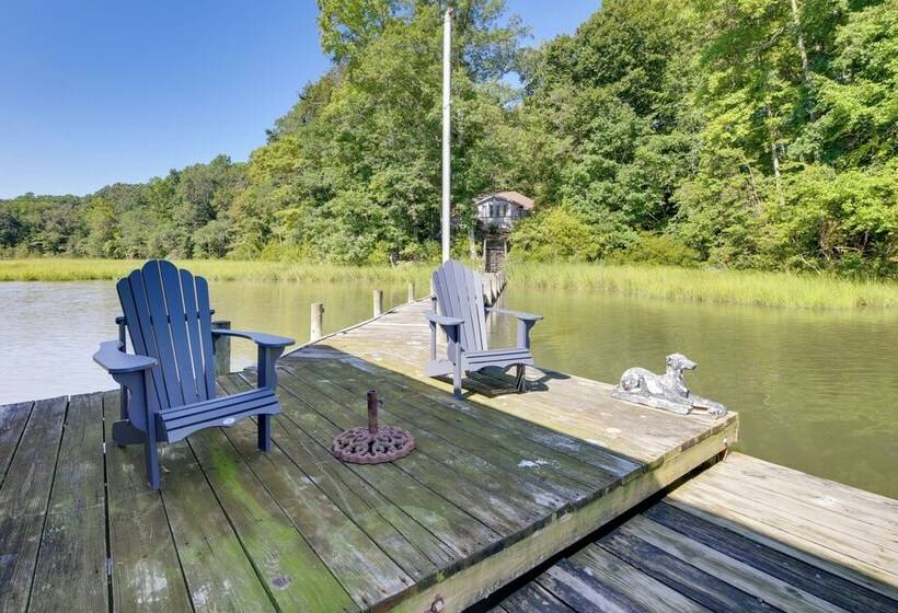 Waterfront Urbanna Home W/ Private Dock & Pool