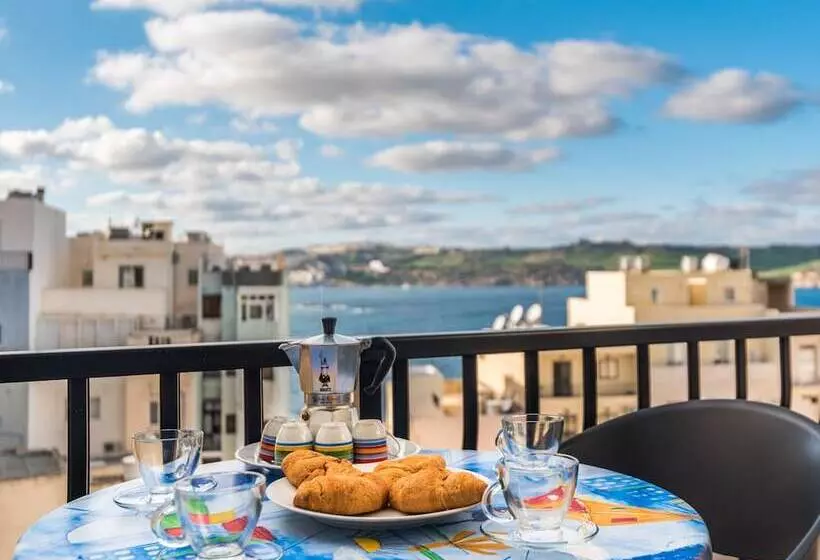 Seashells Apartments With Terrace, Just Off The Seafront In Bugibba   By Getawaysmalta