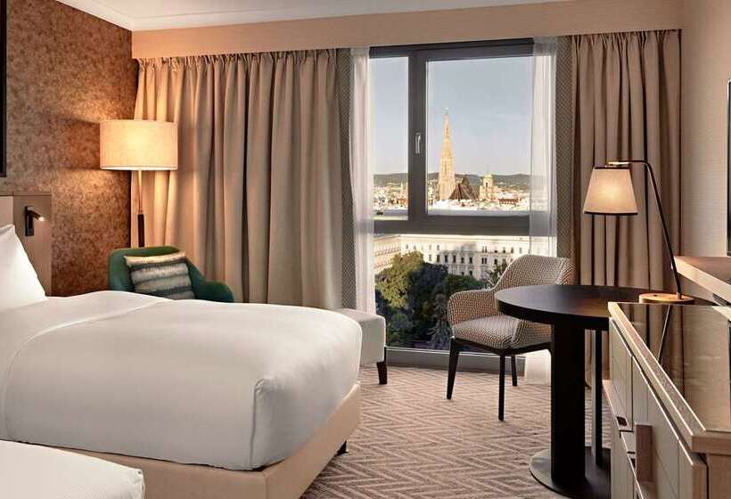 可看到停车场的标准间, Hilton Vienna Park