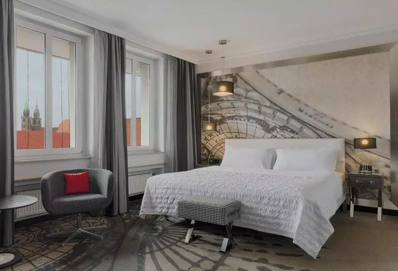 اتاق دلوکس با تخت کینگ و چشم‌انداز شهر, Le Méridien Grand Hotel Nürnberg
