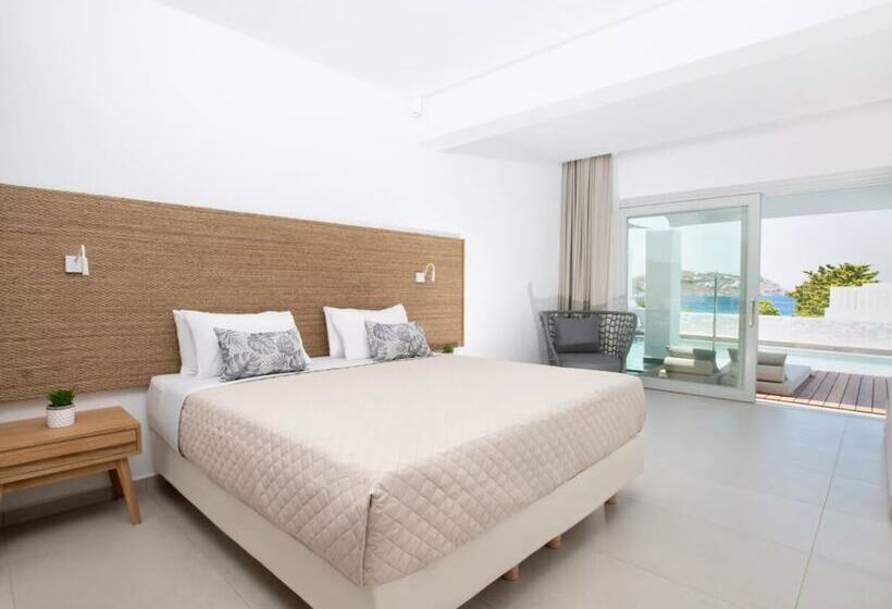 带海景的复工套房, Manoula S Beach Mykonos Resort