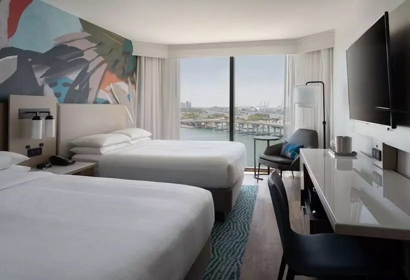 اتاق استاندارد با 2 تخت دوبل, Miami Marriott Biscayne Bay