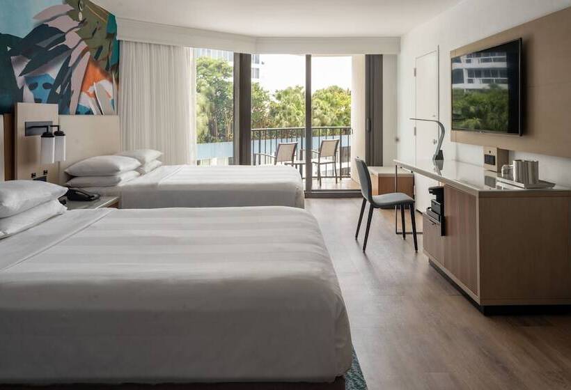 غرفه قياسيه سريرين مزدوجين, Miami Marriott Biscayne Bay