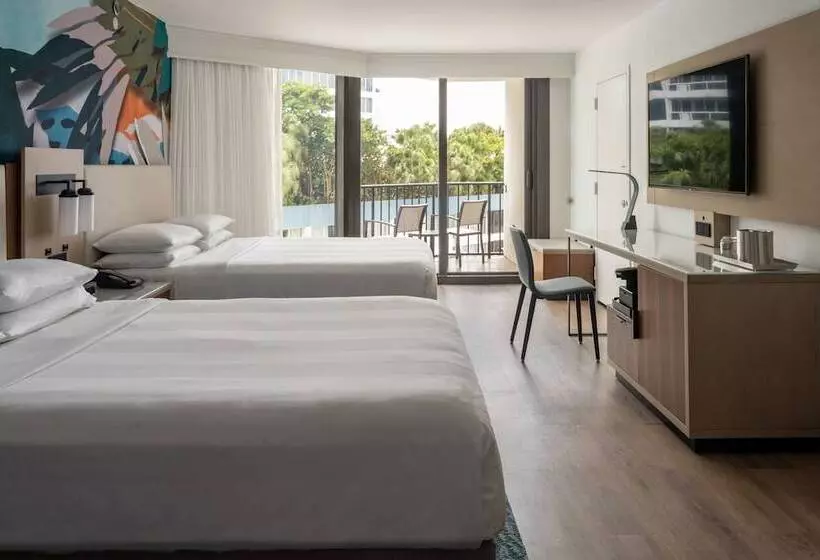 اتاق استاندارد با 2 تخت دوبل, Miami Marriott Biscayne Bay