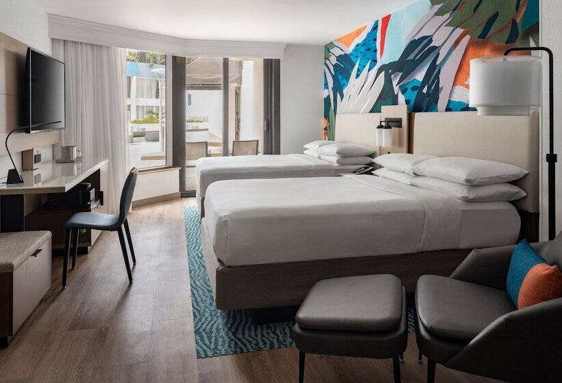 带2个双人床的标准工作室, Miami Marriott Biscayne Bay