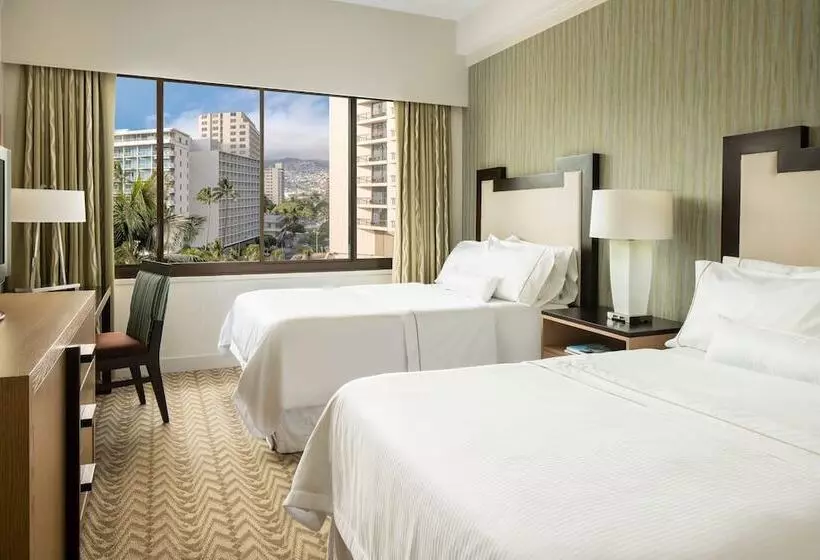 اتاق استاندارد با 2 تخت دوبل, Moana Surfrider, A Westin Resort & Spa, Waikiki Beach