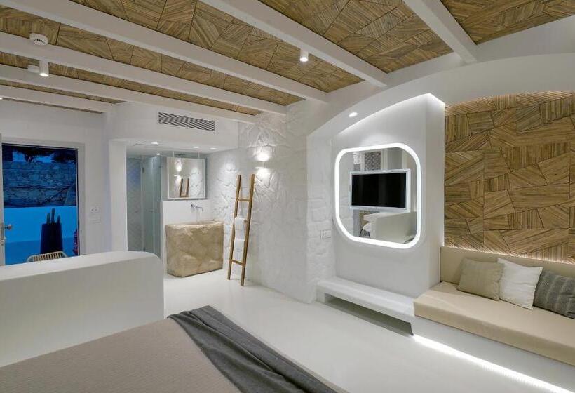 带泳池观景的豪华房, Andronikos