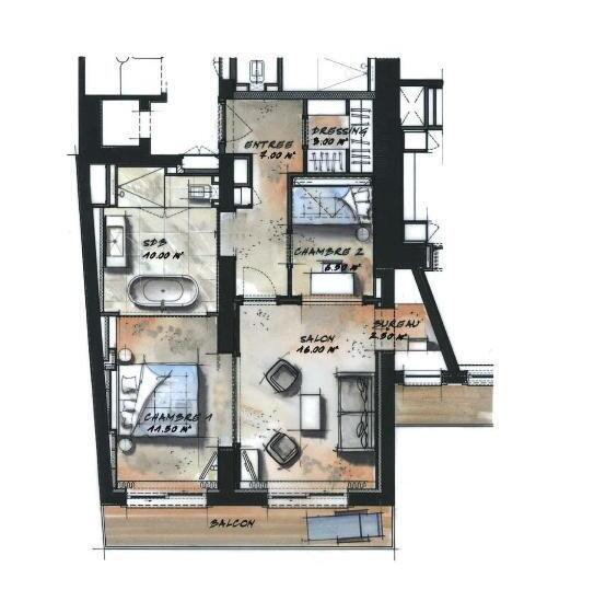 سوئیت خانواده 2 خوابه, Tsanteleina