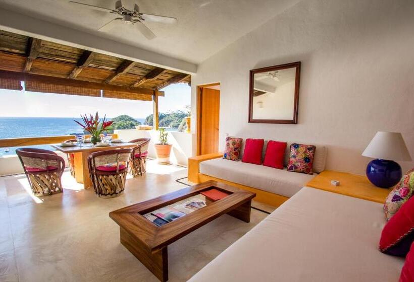 شقة لشخصين مزود بحمام سباحة, Playa Rosa Bungalows Careyes
