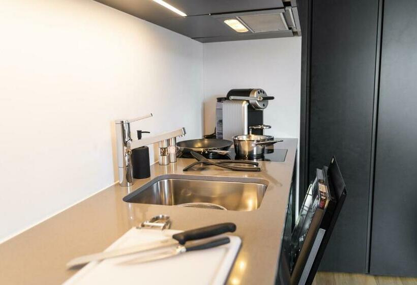 庭の見える1ベッドルームアパートメント, Set Hotel.residence By Teufelhof Basel