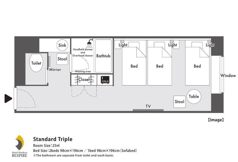 Quarto Triplo Superior, Hankyu Respire Osaka