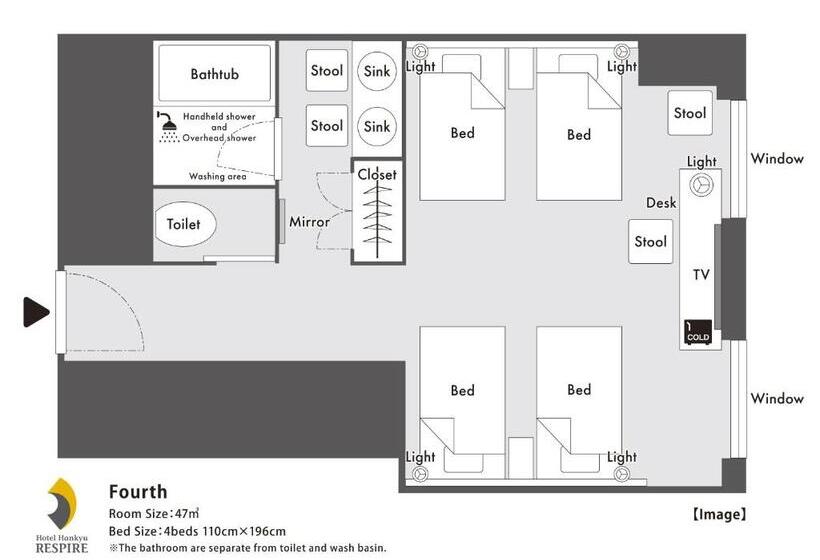 Quarto Quádruplo Estandar, Hankyu Respire Osaka