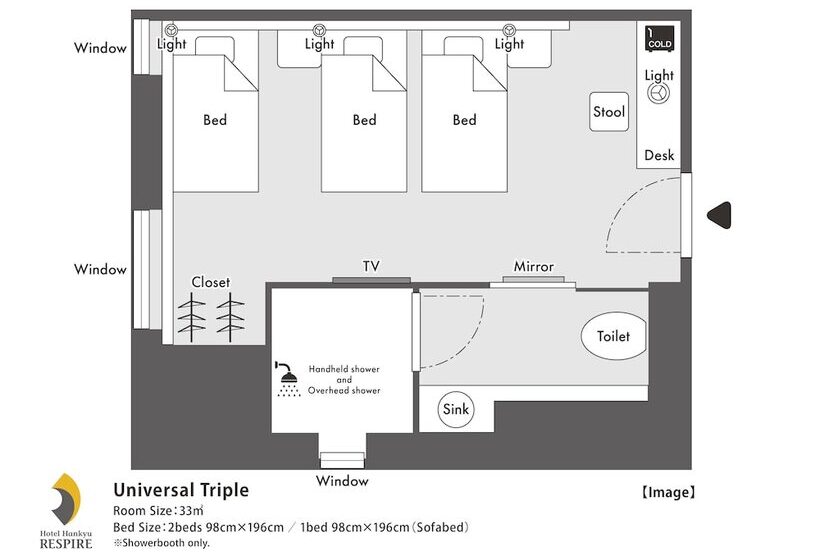 Quarto Triplo Estandar, Hankyu Respire Osaka