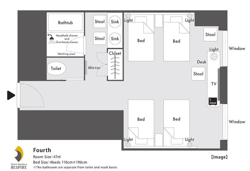 Quarto Quádruplo Estandar, Hankyu Respire Osaka
