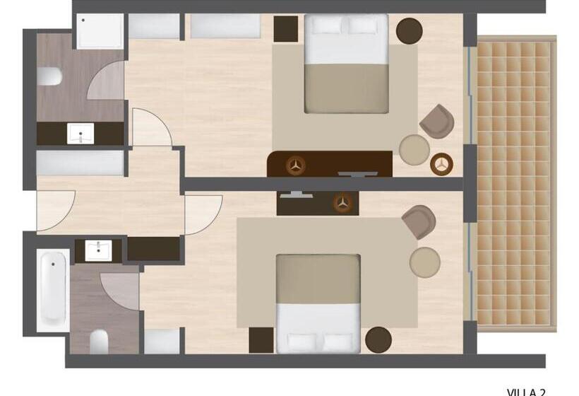 침실 2개 주택, Turquoise