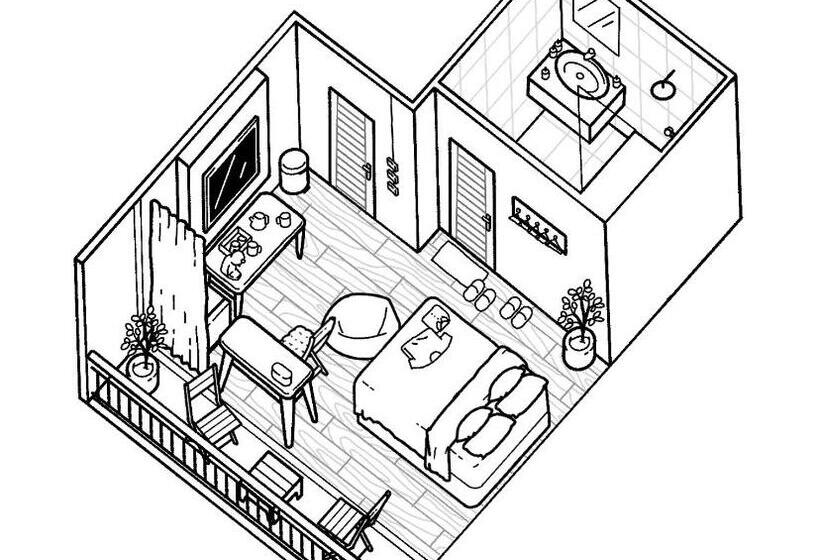 غرفة ديلوكس مزودة بشرفة, The Brown