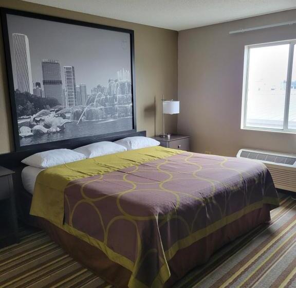 غرفة قياسية سرير كينج, Super 8 By Wyndham Aurora/naperville Area