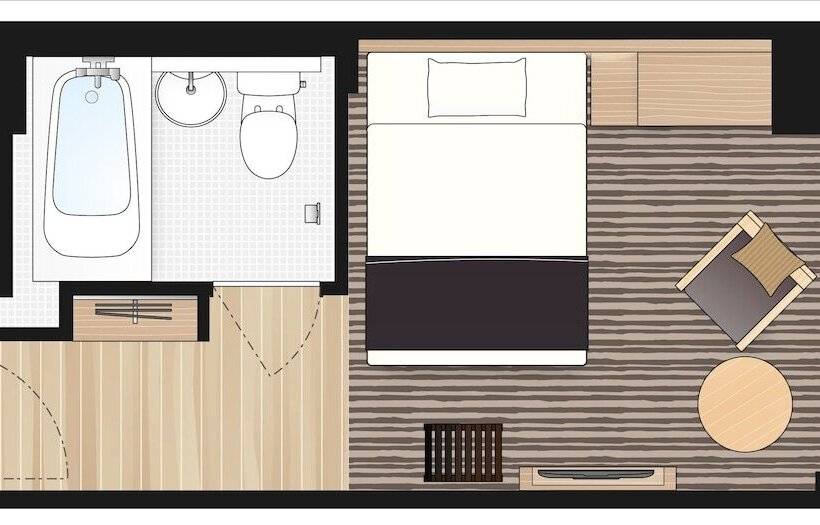 스탠다드 싱글 룸, Prefort Nishiakashi