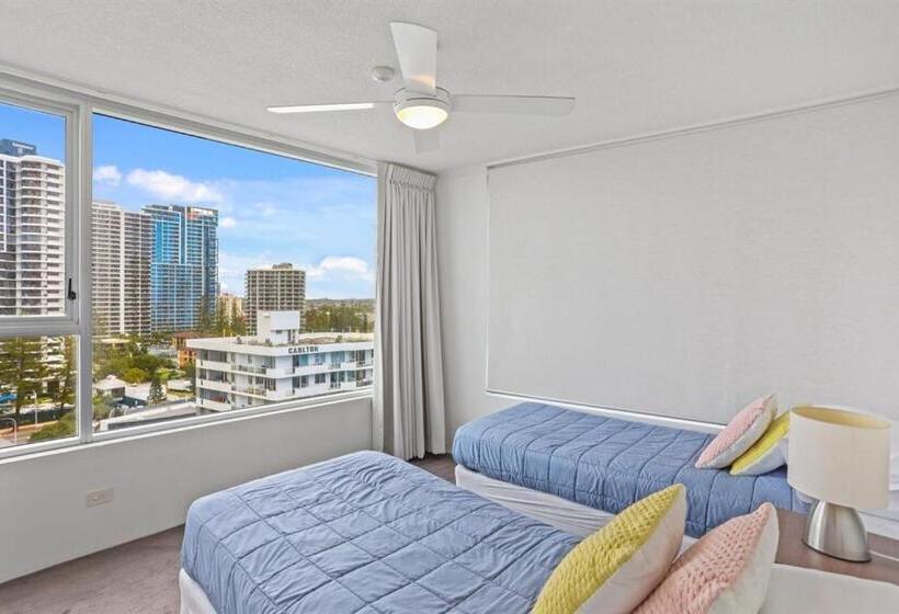 침실 2개 디럭스 아파트, One The Esplanade Apartments On Surfers Paradise
