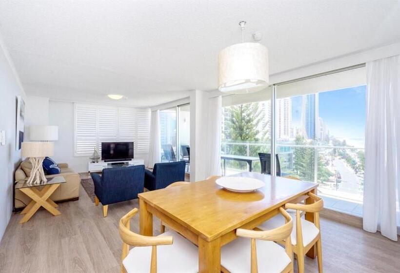 침실 2개 디럭스 아파트, One The Esplanade Apartments On Surfers Paradise