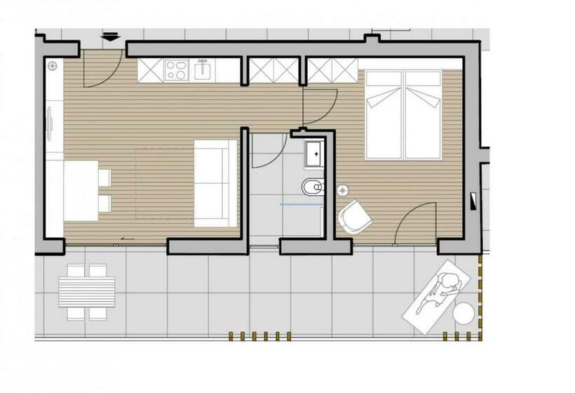 침실 1개 아파트, Villa Montis