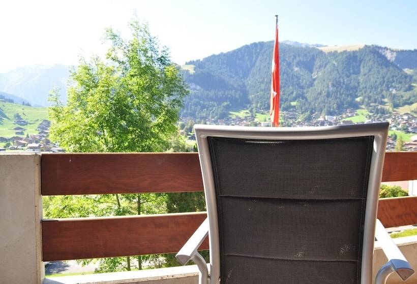 اتاق استاندارد یک تخته با بالکن, Ferien  Und Familienhotel Alpina Adelboden