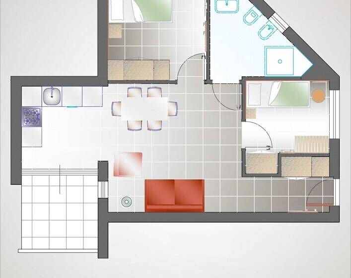 ２ベッドルームアパートメント, Residence Cavalluccio Marino