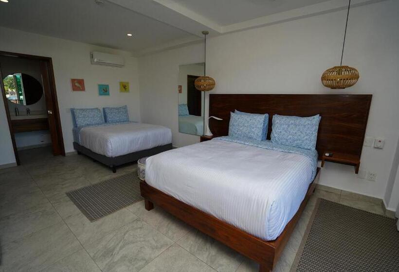 Standard Værelse til 4 pers. med Balkon, Puerto Sayulita