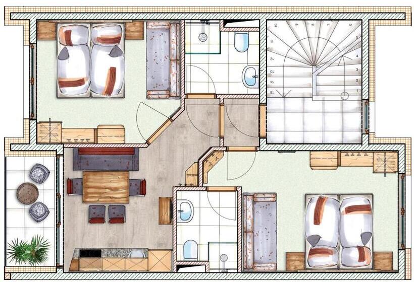 آپارتمان 2 خوابه با بالکن, Bergparadies   Inklusive Eintritt In Die Alpentherme