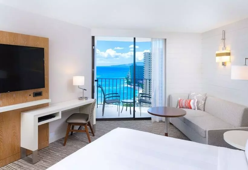 海の見えるダブルベッドスタンダードルーム, Waikiki Beach Marriott Resort & Spa