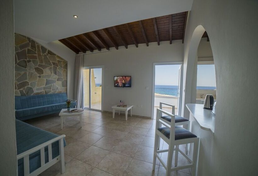 带1个卧室的带海景的公寓, Myroandrou Beach Hotel Apartments