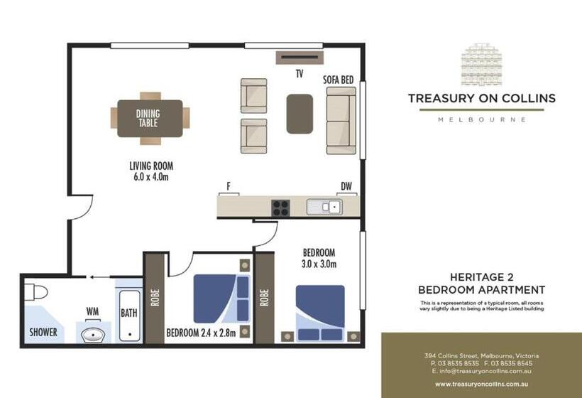 2 Bedroom Apartment, Treasury On Collins