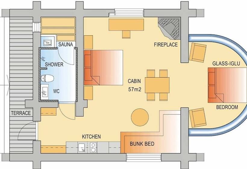 스탠다드 룸, Kakslauttanen Arctic Resort   Igloos And Chalets