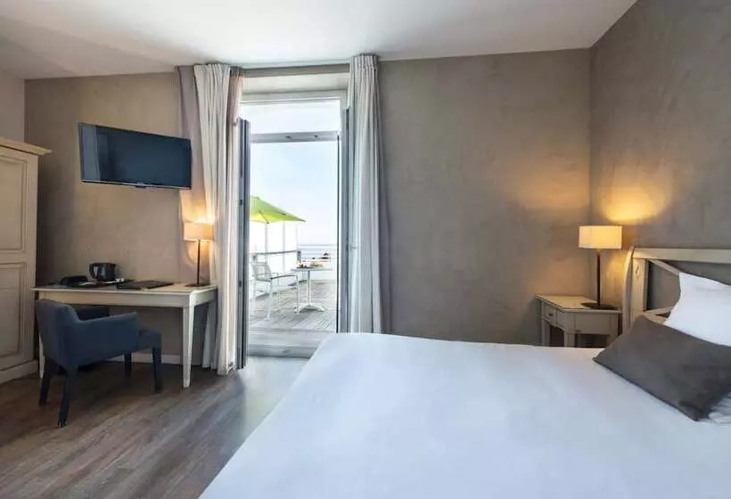 اتاق استاندارد با تخت دوبل و چشمانداز دریا, Best Western Hotel De La Plage Saint Marc Sur Mer