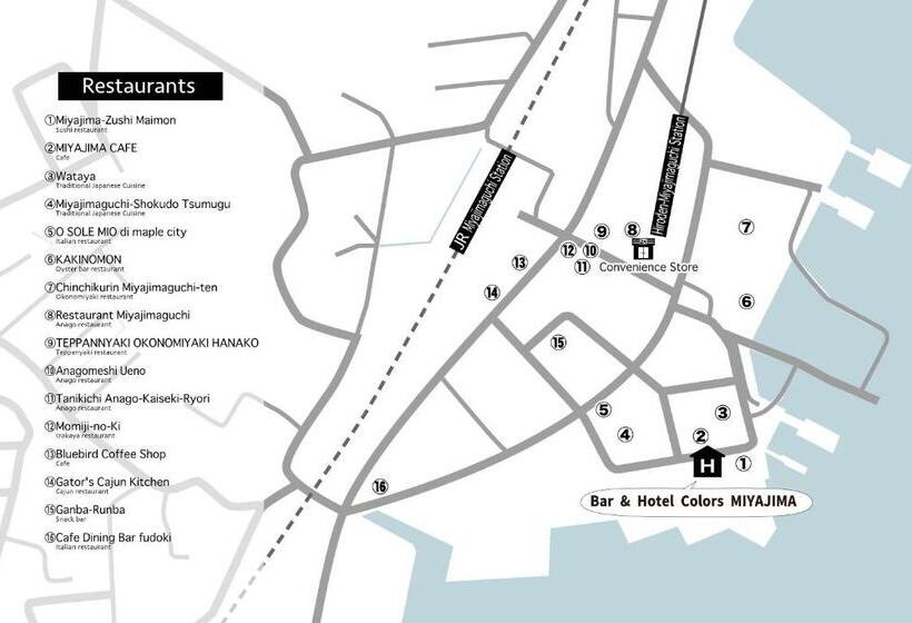 스탠다드 룸 더블 침대 2개, Bar & Hotel Colors Miyajima