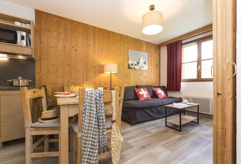 דירה בת חדר שינה 1 עם מרפסת, Résidence Odalys L Orée Des Pistes