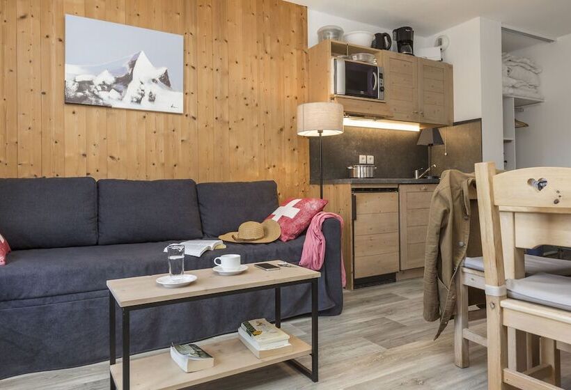 דירה בת חדר שינה 1 עם מרפסת, Résidence Odalys L Orée Des Pistes