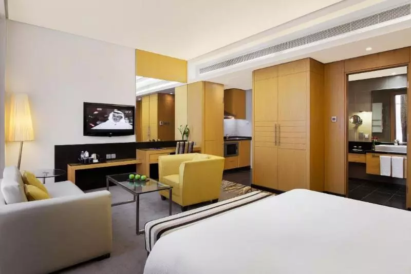 キングサイドベッドのスタンダードワンルーム, Hala Arjaan By Rotana, Deluxe Hotel Apartments
