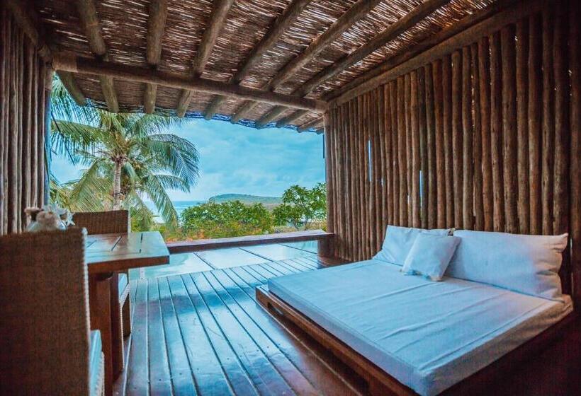 חדר דלוקס עם מרפסת נוף לים, Pousada Maravilha