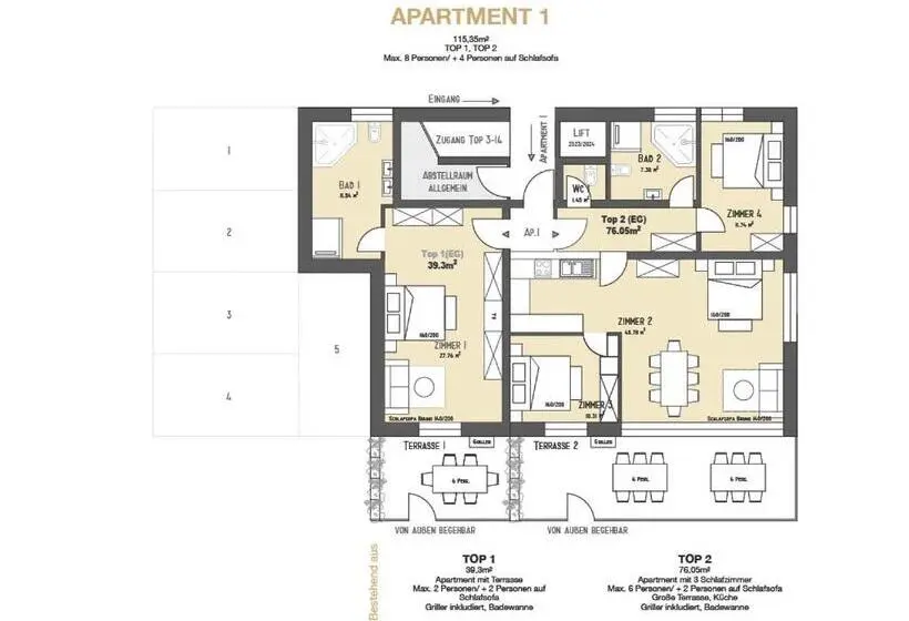 テラス付き1ベッドルームアパートメント, Luxury Apartment Monte Carlo
