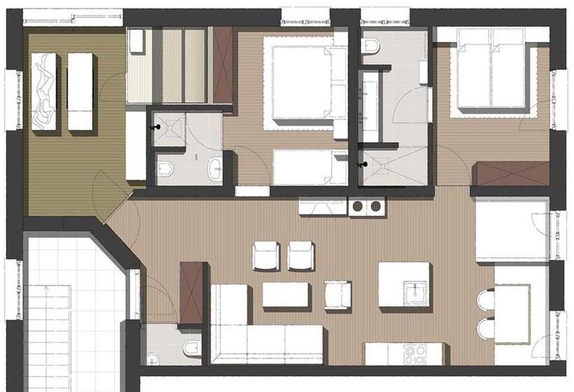 شقة ديلوكس غرفة واحدة, Berghaus Schröcken   Hotel Apartments Spa