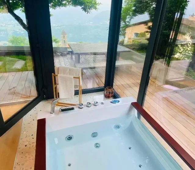 キングサイズベッドのデラックススイート, Family Suite With Garden And Amaizing View To Lugano